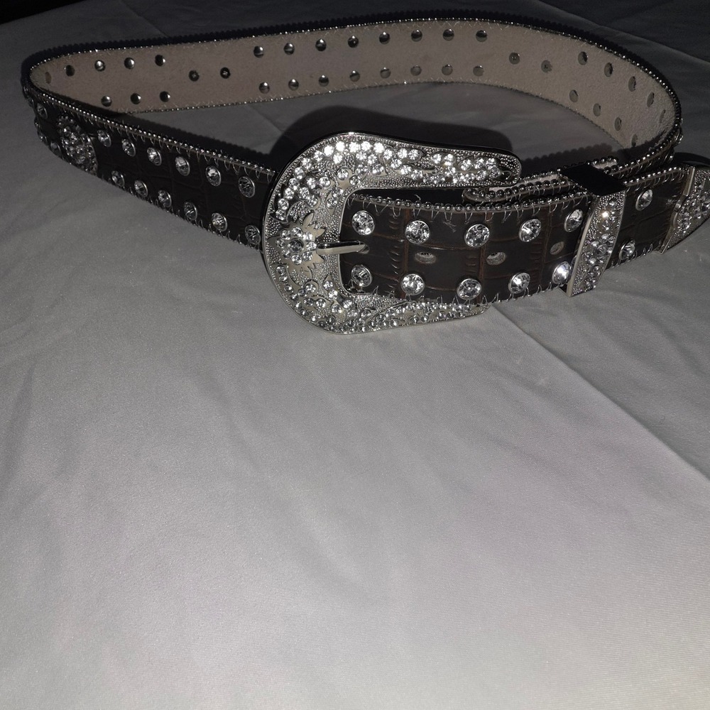 Embellished Black Western Rhinestone Belt
